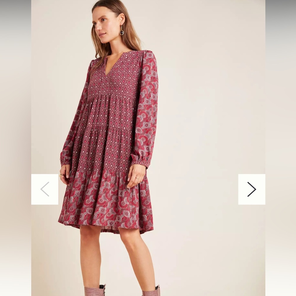 Maeve Amber Tiered dress size large